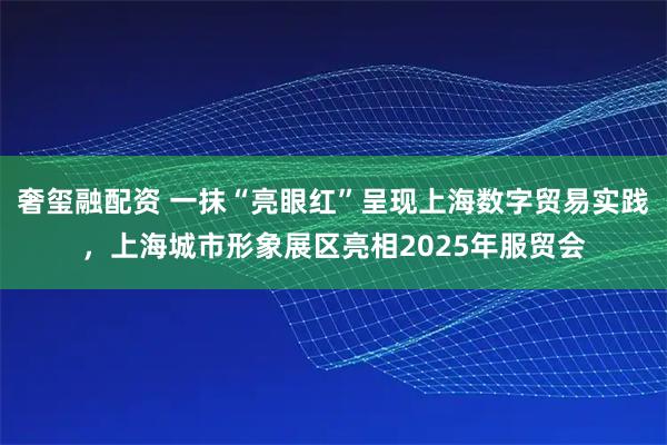 奢玺融配资 一抹“亮眼红”呈现上海数字贸易实践，上海城市形象展区亮相2025年服贸会